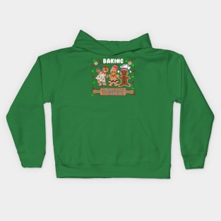 Christmas Gingerbread Baking Spirits Bright Kids Hoodie